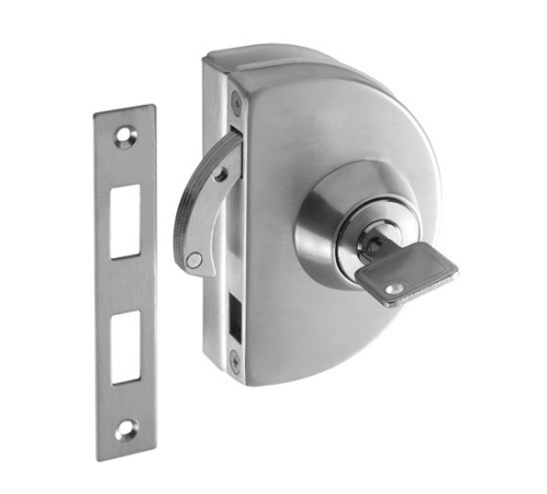 No-Drill Glass Door Lock for 8 mm to 12 mm Glass.