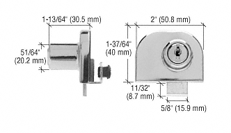 Glass Door Lock for 6 to 8 mm Glass.