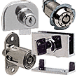 Glass door locks for glass doors and cabinets.