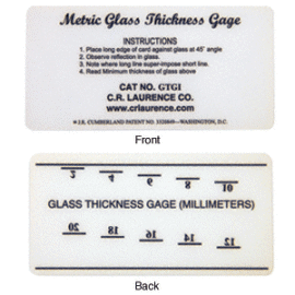 Glass Thickness Gauge, Plastic, indicates glass thickness.