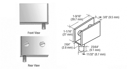 Zapfenbänder für Glastüren bis 8 mm Glas.