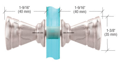 Türknopf für 6 mm bis 12 mm Glastüren.