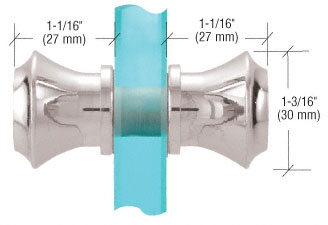 Türknopf doppelseitig, für 6 mm bis 12 mm Glastüren.